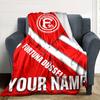 Name Custom Fortuna Düsseldorf Print Flannel Blanket High Quality Warm Comfortable Cover for All Seasons Perfect for Gifts Home Decor