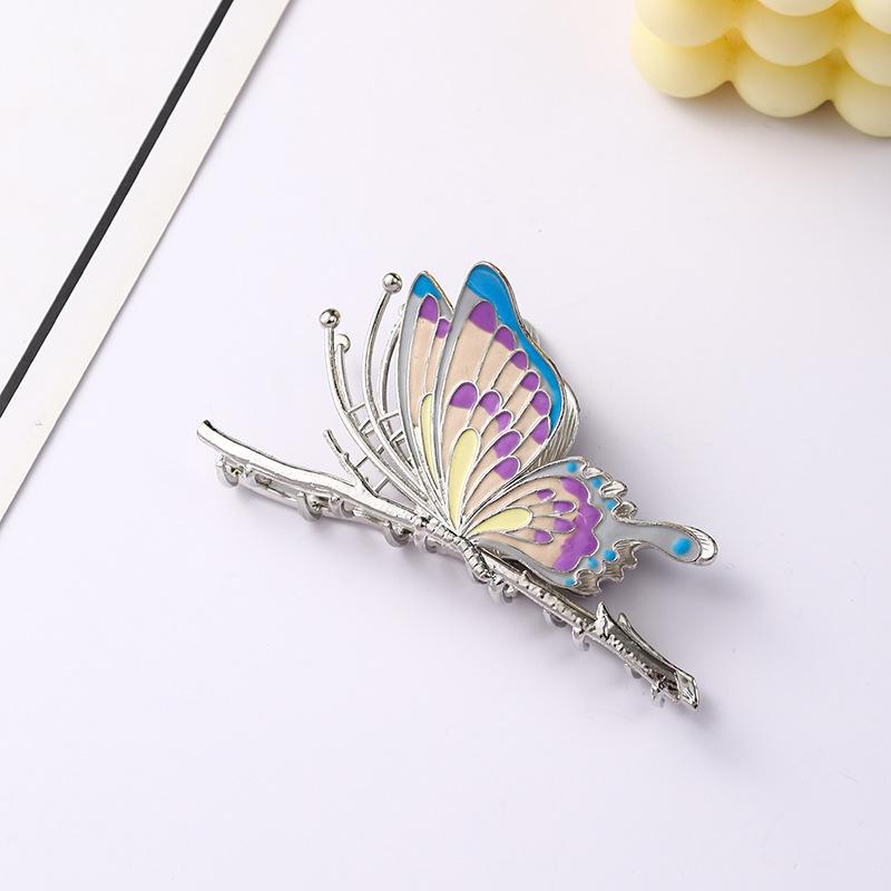 9-Color Painted Butterfly Hairpin - Ancient Style Shark Clip Ornament