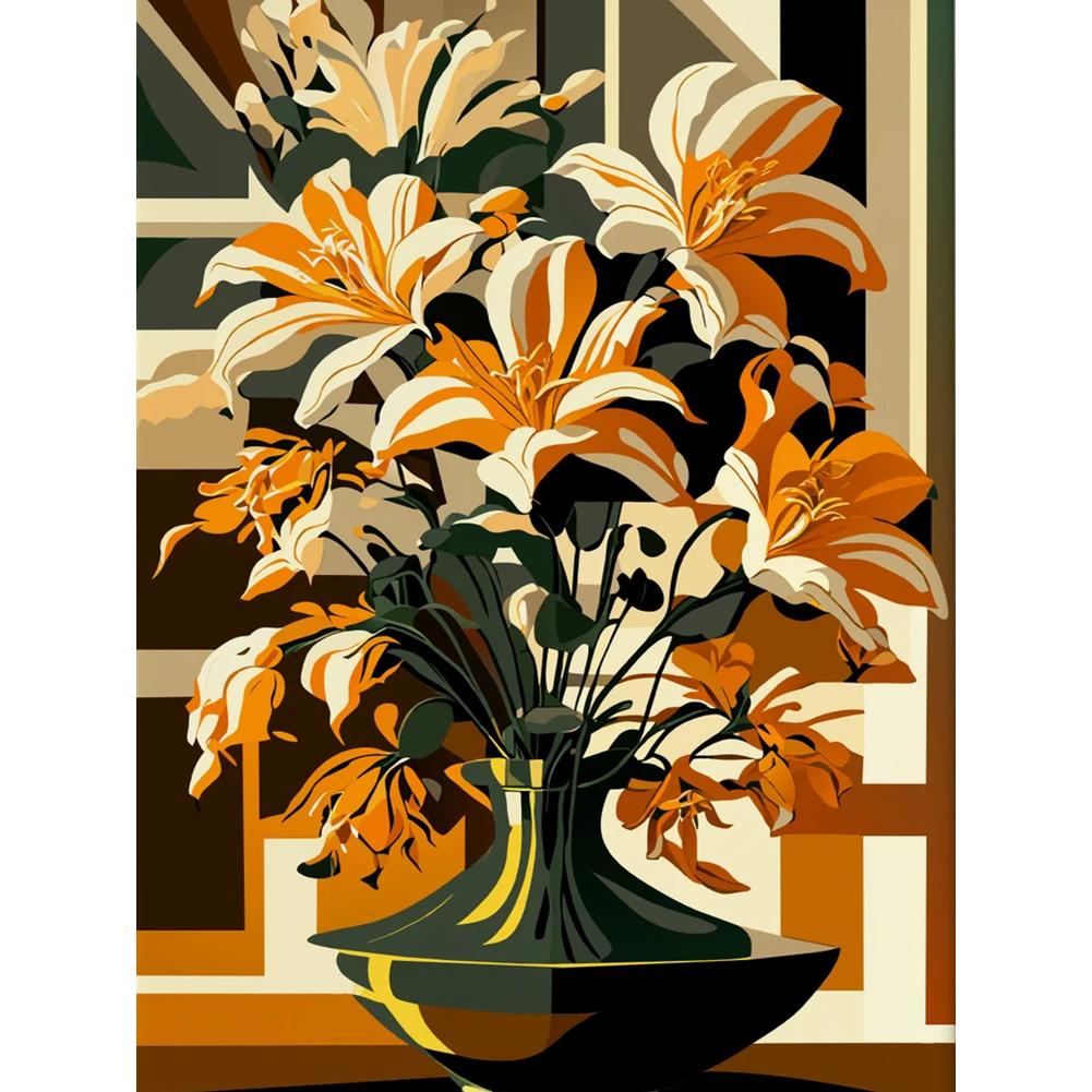 5D DIY Full Round Drill Diamond Painting Geometric Flower Home Decor Art Craft