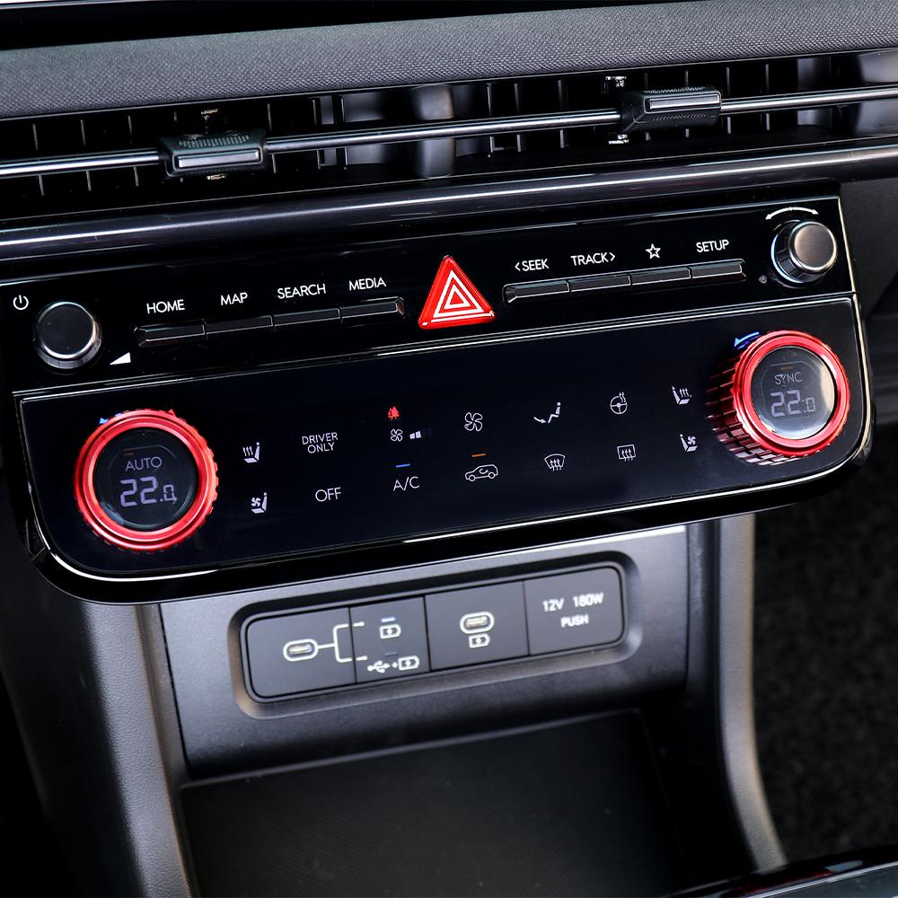 One Pair Aluminum Red Blue Black Interior Air Conditional Konb Ring Trim Cover For Hyundai Tucson NX4 2026 Accessories