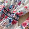 Palace Floral Maxi Dress Women Summer Holiday Chiffon Long Dresses Shirt 2026 Spring Long Sleeve Single Breasted Party Dress