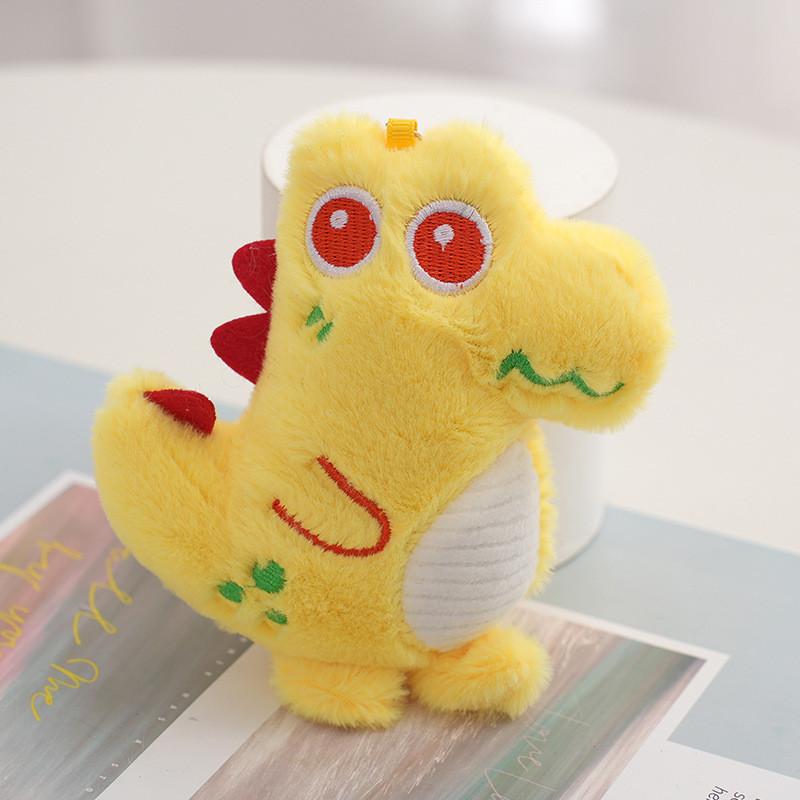Adorable Plush Dinosaur Keychain Cute Cartoon Style Bag Accessory And Car Charm