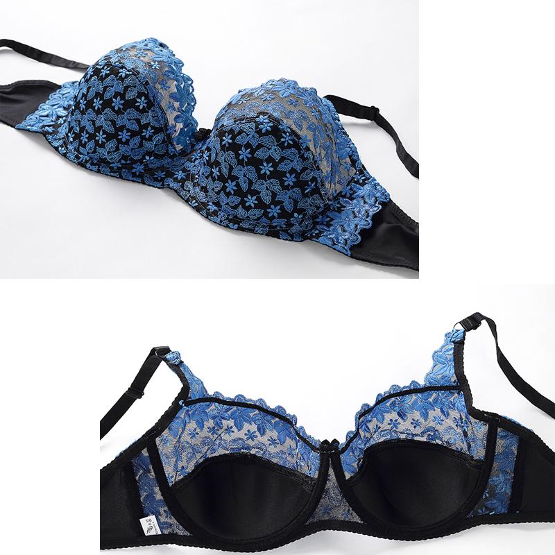 Julexy New Arrivals Women Bra Lace Hollow Out Underwear Women Embroidery Plus Size C D Cup Lingerie Bra