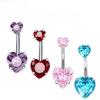 Internal Thread Belly Piercing Heart Navel Rings Shiny Body Jewelry  Girl