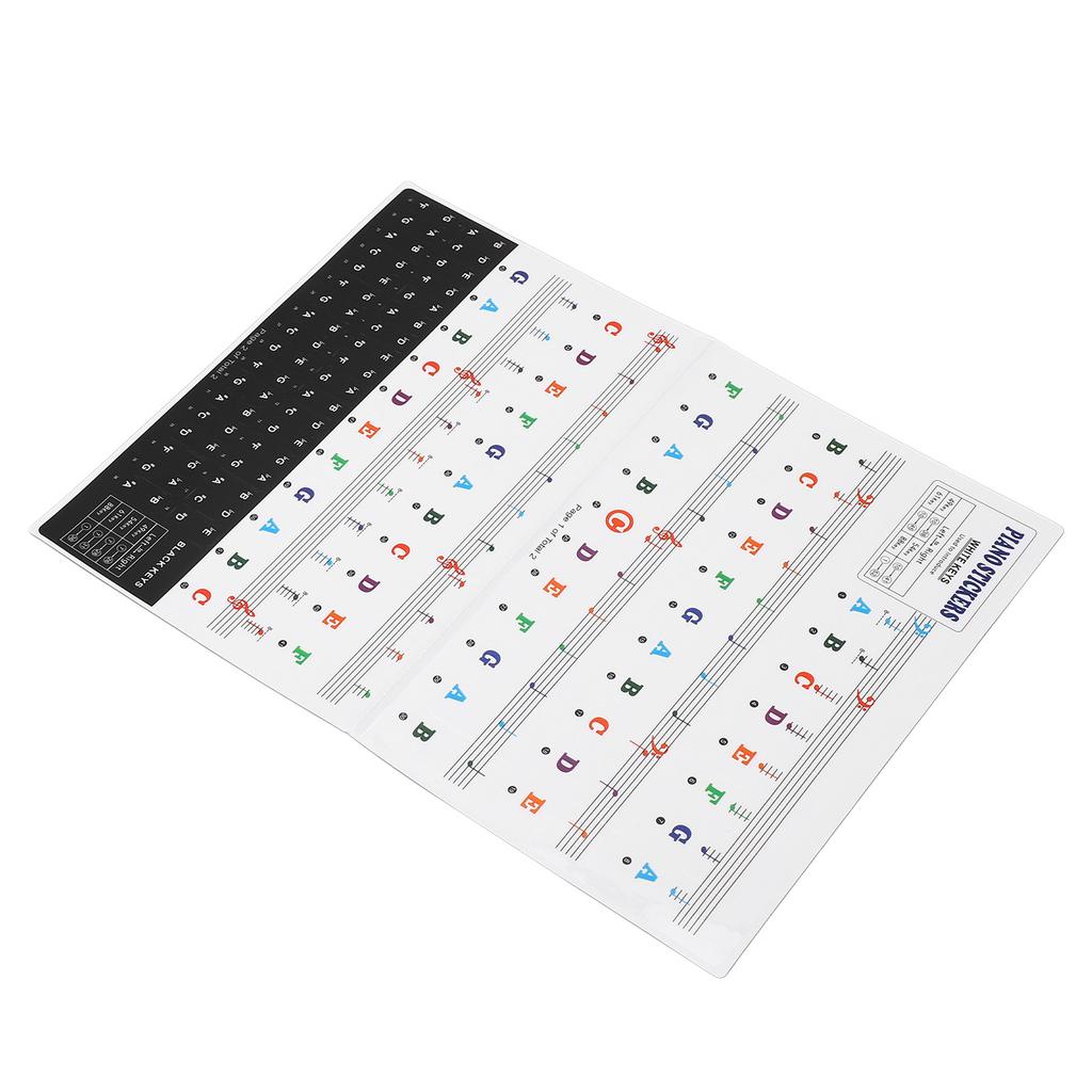 Piano Keyboard Stickers for 88 61 54 49 Key PVC Removable Piano Keyboard Letters for Beginners and Kids