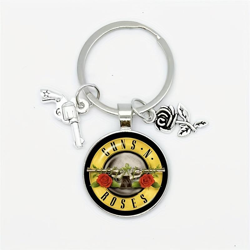 Guns N Roses Rock Band Time Gem Pendant Keychain жёлтый