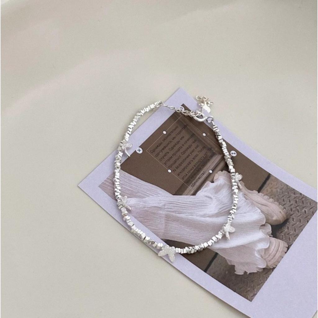 New light luxury butterfly broken silver bracelet Xiaohongshu same female niche versatile high-end fashion hand jewelry