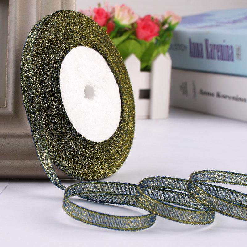 6mm Gold & Silver Onion Ribbon for Gift Packaging & Christmas Décor