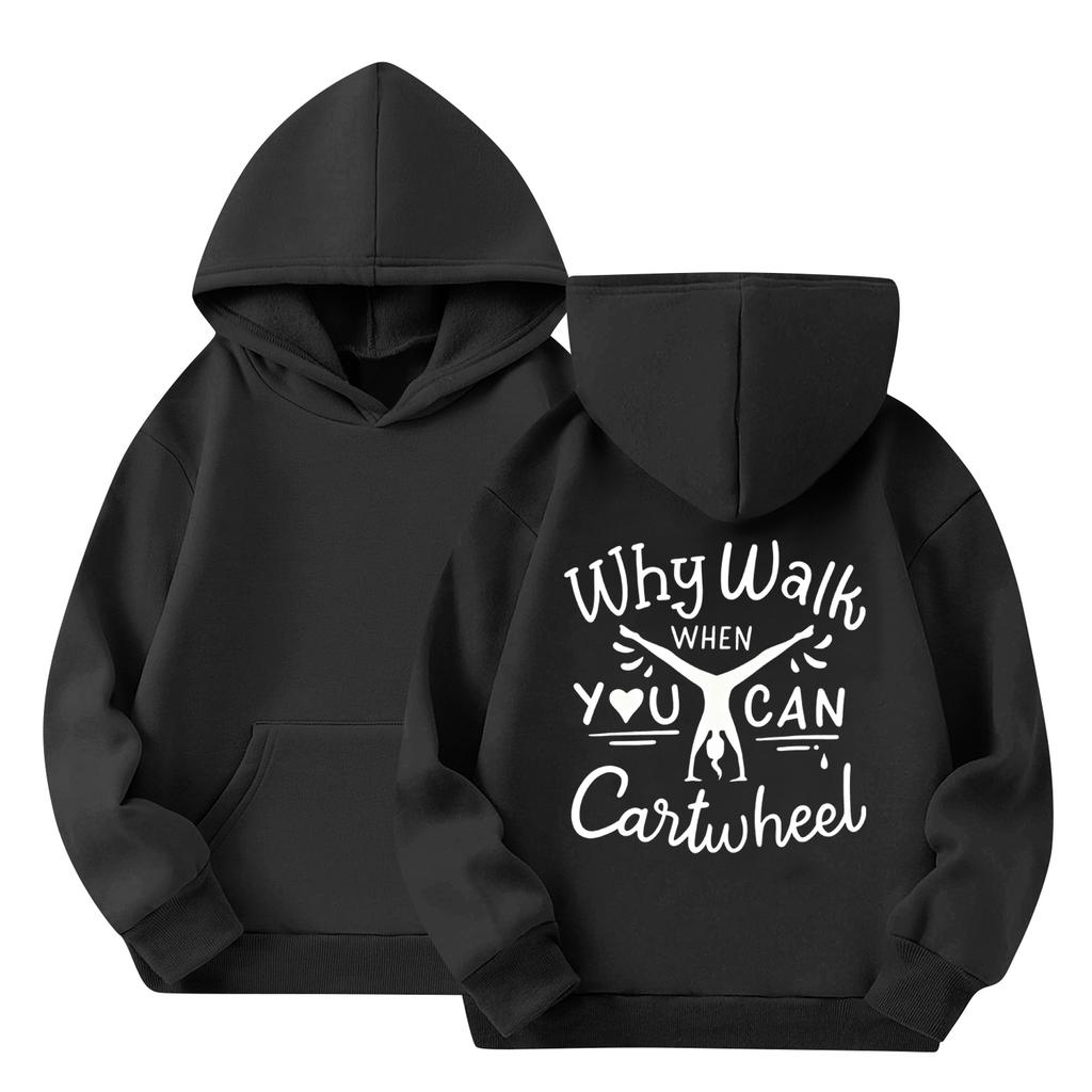 Children's Casual Round Neck Printed Pullover Long-sleeved Hooded Sweatshirt Top