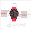 Cagarny Quartz Watch For Men Cool Big Case Red Silicone Steel Band Sports Wristwatch Man Military Relogio Masculino D7370