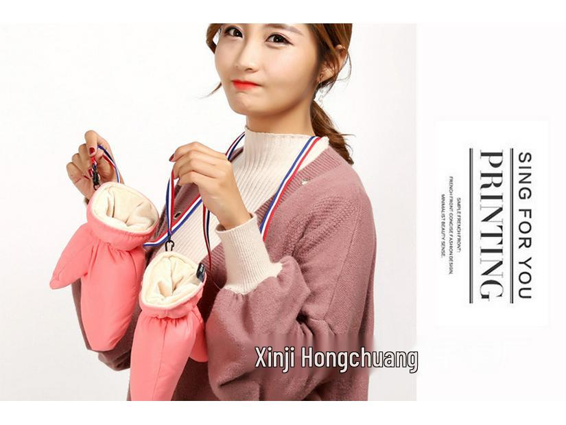 Wiatroszczelne Zimowe Rękawice Rowerowe Męskie i Damskie - Grube, Ciepłe Rękawice Łapawice Bawełniane