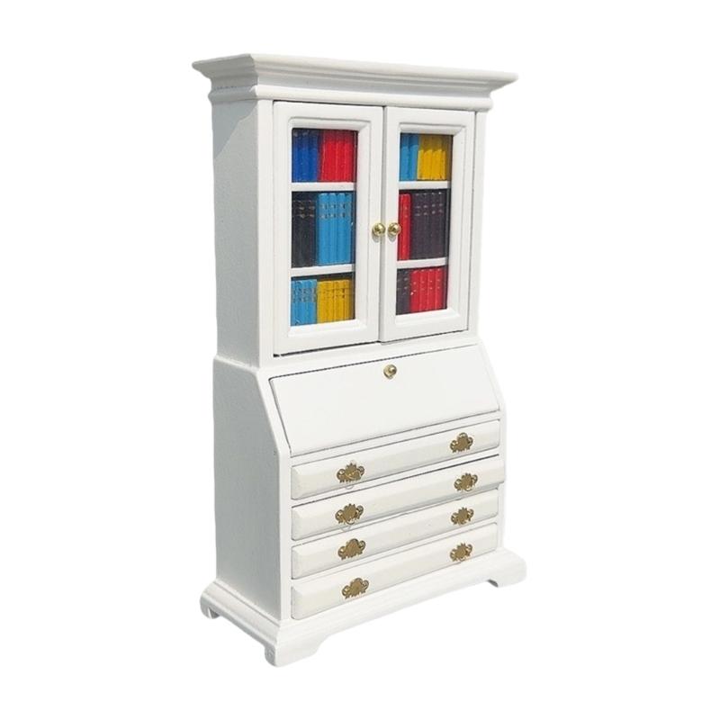 Bookcase Miniature Wooden Cabinet For Dollhouses Bedroom Living Room Decors DIY Craft Project Tiny House Furniture