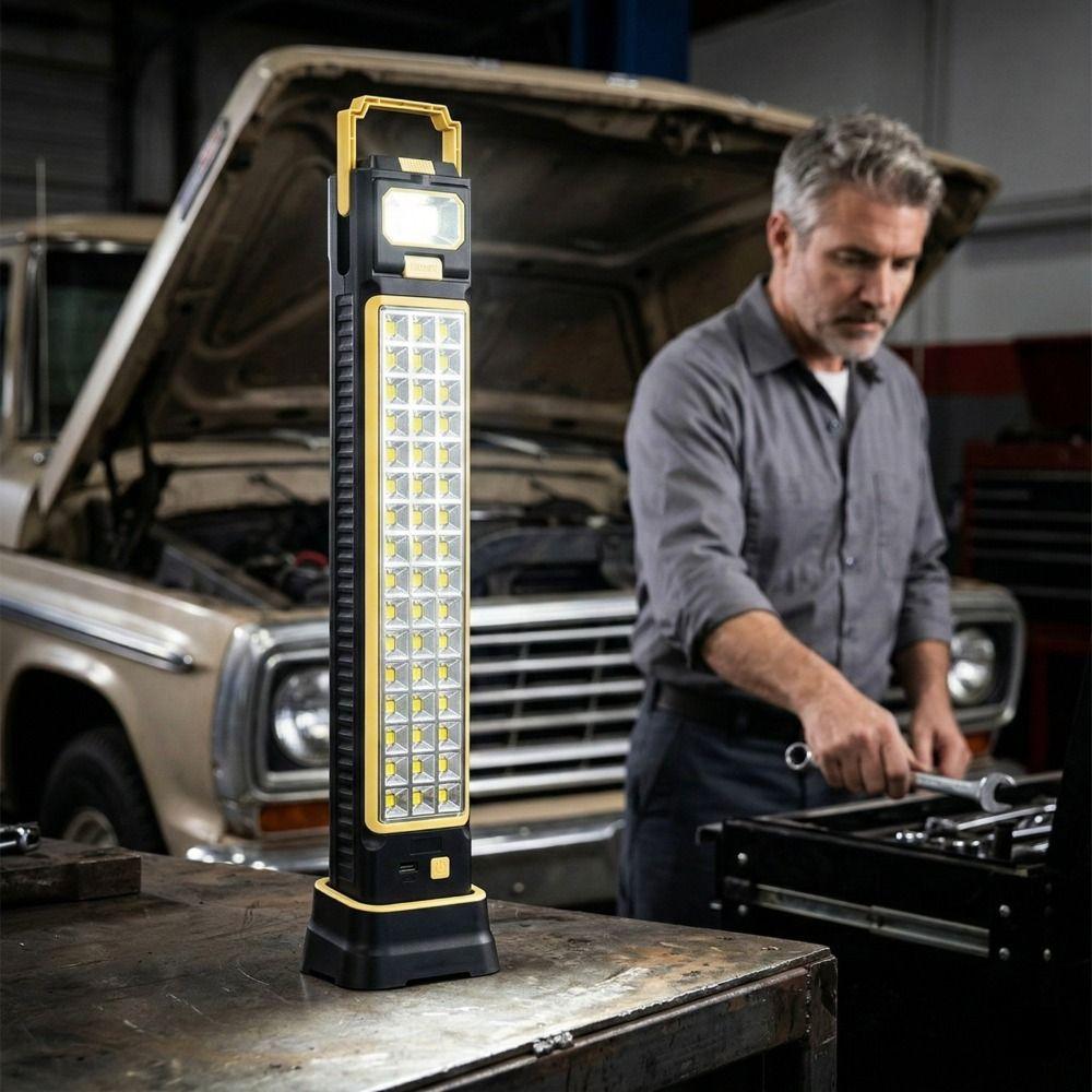 USB Rechargeable Solar-Powered Lamp Magnetic Base Emergency Light Torch Work Light  Magnetic Base