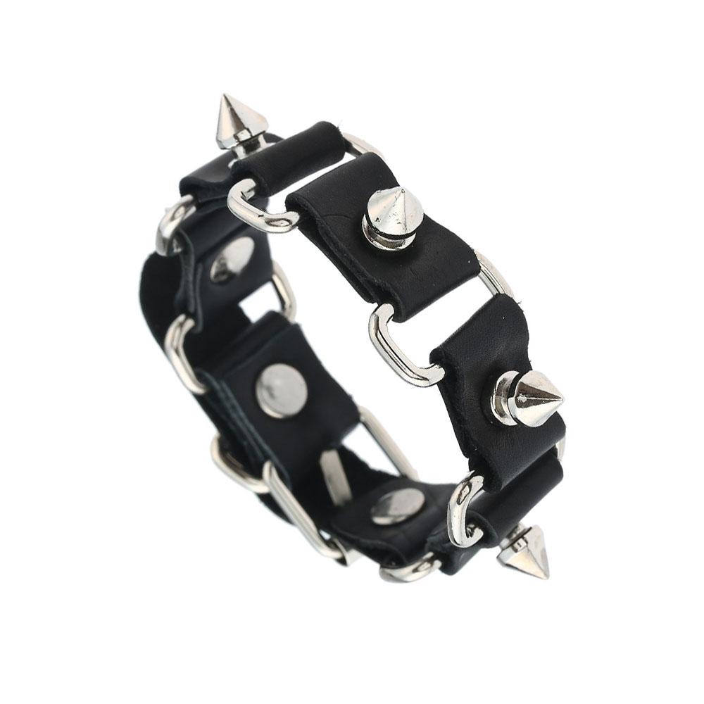 Nieuwe Punk Donkere PU Armband Voor Vrouwen Mannen Hip Hop Rock Ketting Meerlaagse Armband Trend Retro Gotische Sieraden Danser Accessoires