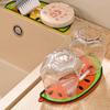 Pot Lid Holder Watermelon Shaped Kitchen Counter Helper Heat Resistant Silicone Trivet Mat Multi-Functional Insulation Drain Pot Cover Non-Slip