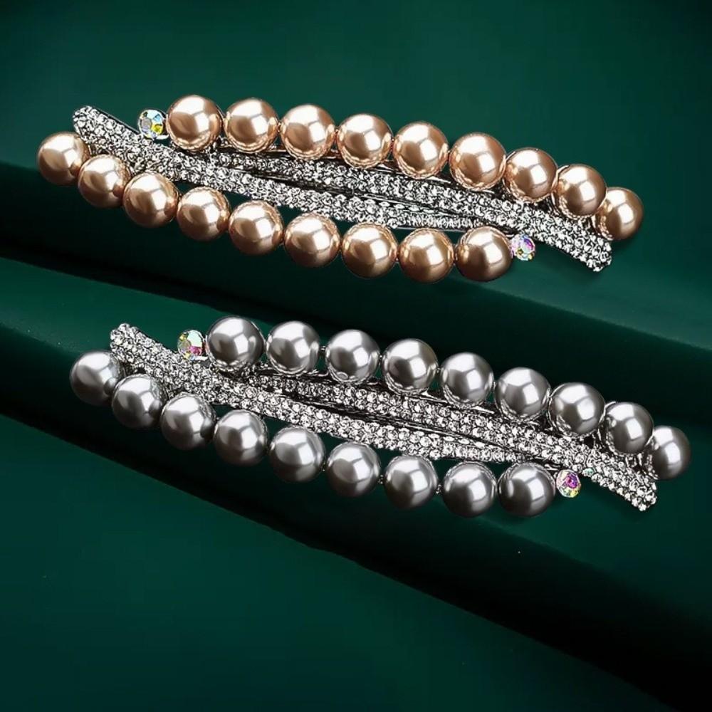 Double Row Hair Clip High-end Elegant Barrettes Exquisite Spring Hairpin Hair Accessories