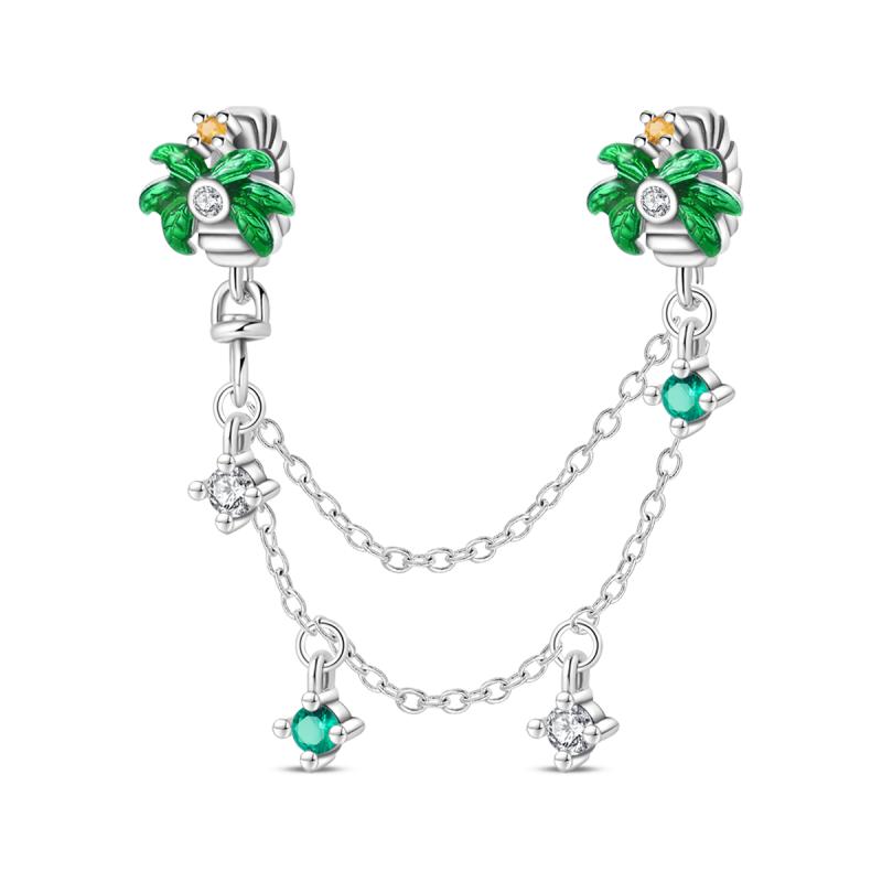 Copper Clasp Copper Cz Pave Clip Charms Daisy Beads Stopper Safety Chain Fit Original Bangle Bracelet Jewelry Clip