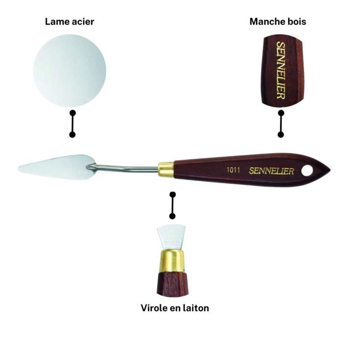 Painting Knife - Sennelier - No. 1011 - Wooden Handle - Steel Blade