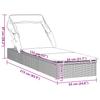 Sun Lounger with Foldable Canopy Black 213 x 63 x 97 cm Poly Rattan