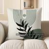 Home Decor Modern Geometric & Leaf Pattern Throw Pillow Pattern Cushion Cover Suitable For Sofa Bedroom Car Pillow Cover