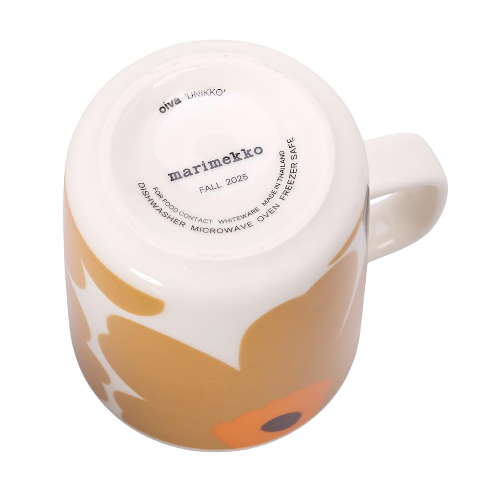 Marimekko OIVA UNIKKO Mugs, Set of 2, 250ml, 74952 182, Caramel [Parallel Import]