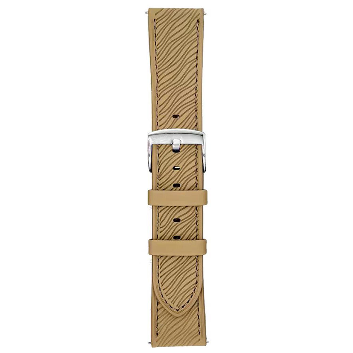 

For Huawei Watch GT 5 46mm Watch Band 22mm Quick Release Buckle Dragon Scale Texture Leather Strap Khaki