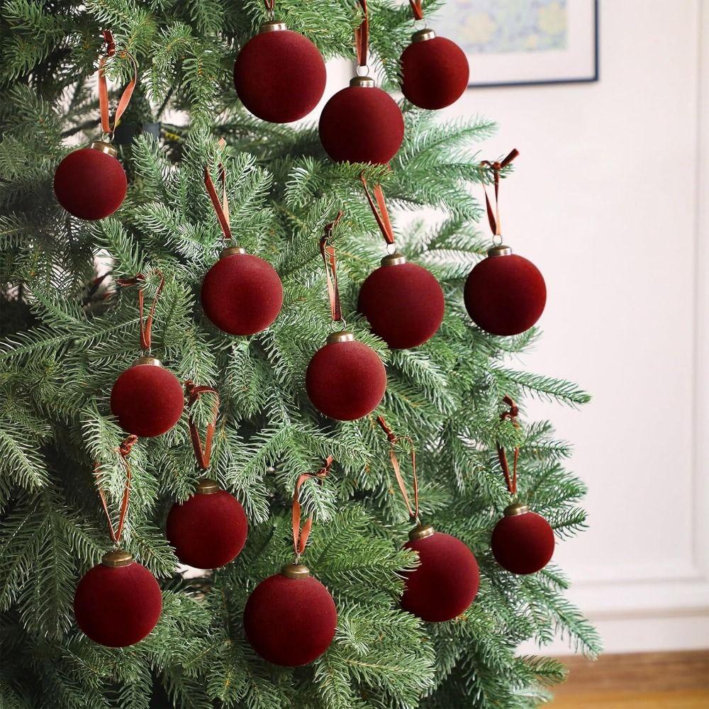 12Pcs Shiny Christmas Decoration Pendant 3/5/6/8cm Xmas Tree Hanging Pendants  Baby Shower Decor