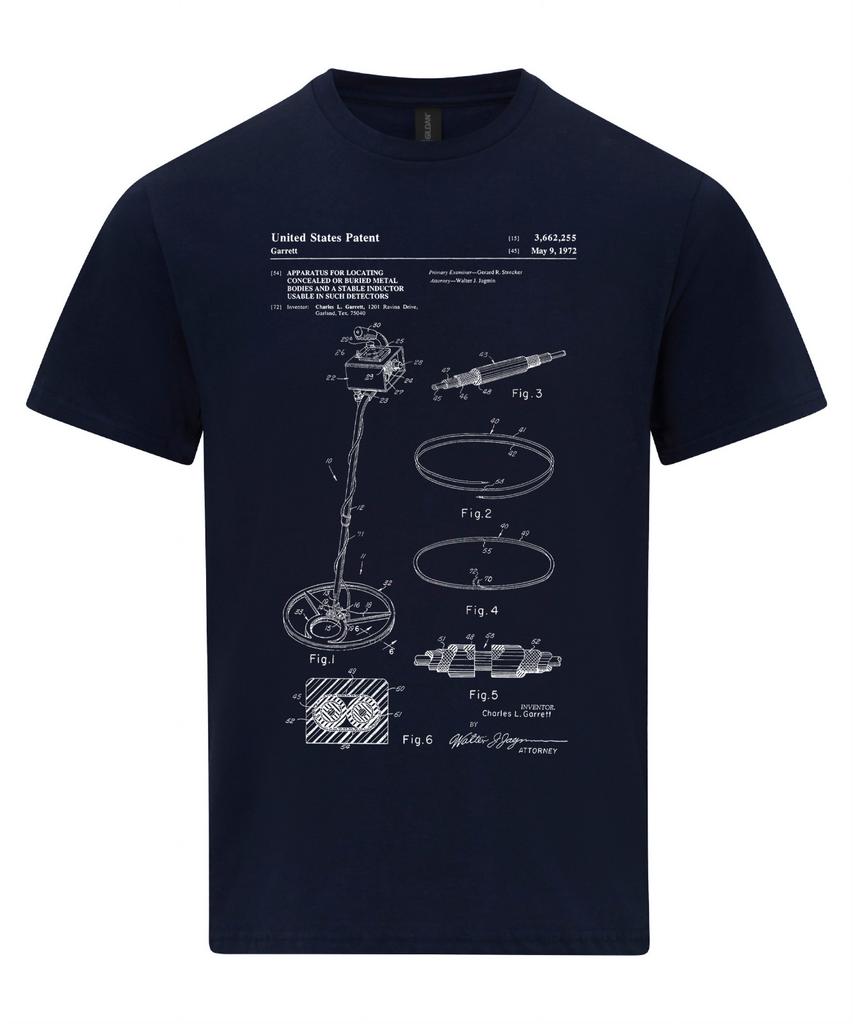 Metal Detector Patent Blueprint Detectorist Treasure Hunter TH'ER T-Shirt