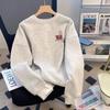 Men's Loose Fit Round Neck Hoodie - Thickened Velvet, Trendy American Style, Long Sleeve, Autumn/Winter.