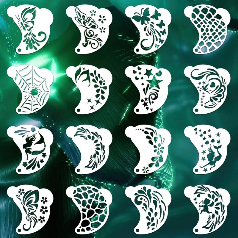 Face Art Templates with Smooth Surfaces Drawing Stencils for Easy Cleaning and Professional Cosmetic Applications
