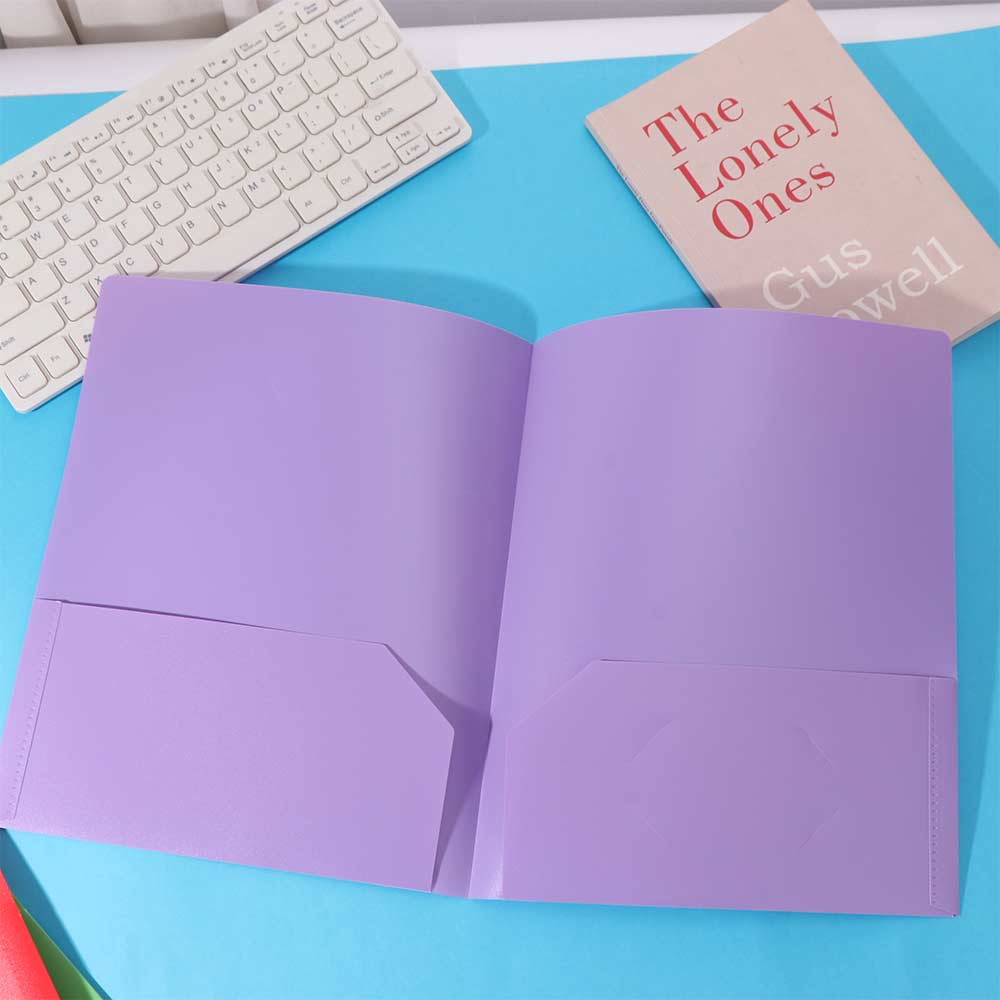 Fashion A4 File Folder with Pockets PP Folding Folders Large Capacity Multi-color Double Sided Pocket Folder Students