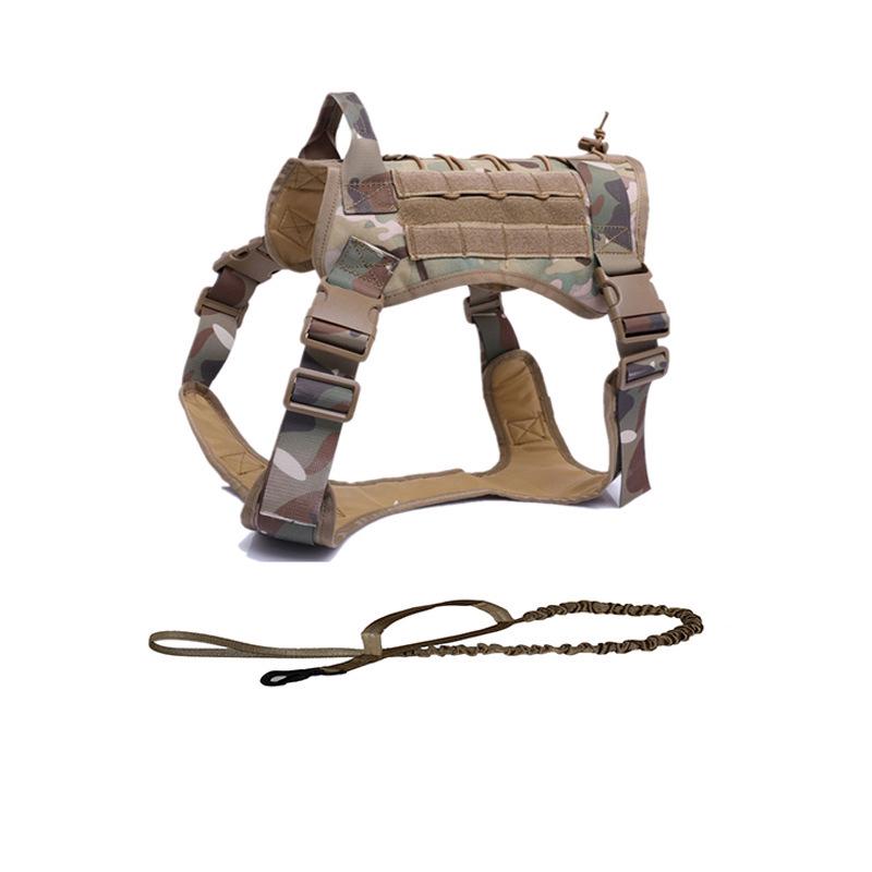 Adjustable Tactical Dog Vest & Leash Set - Anti-Shock for Large Dogs
