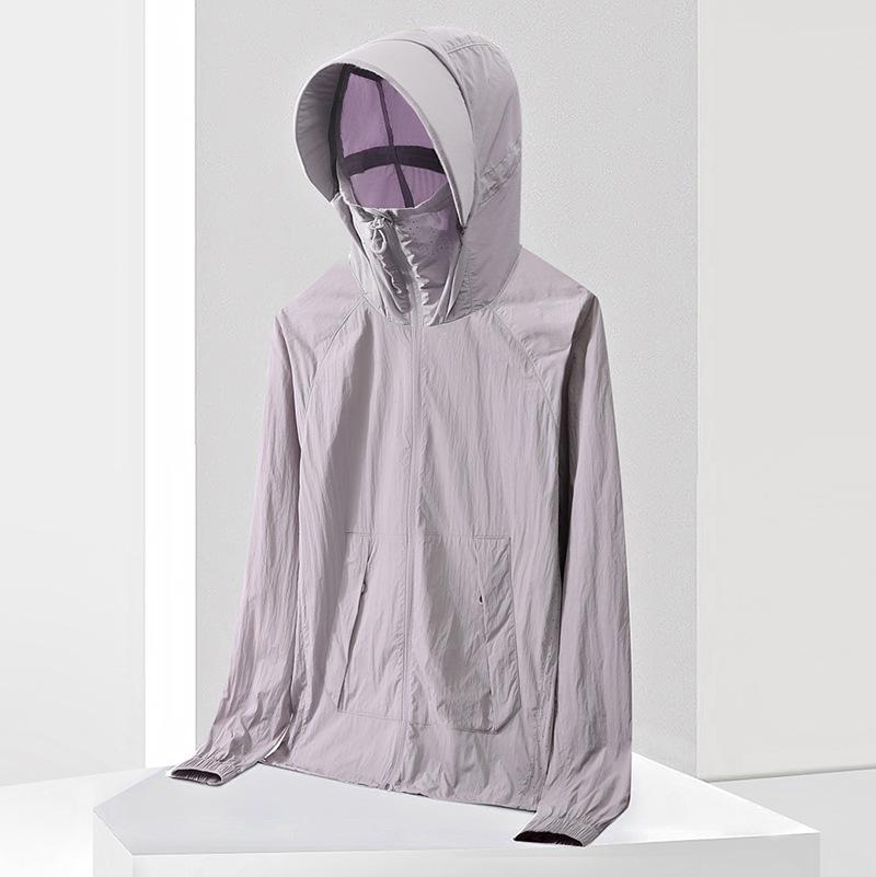 

Унисекс куртка из ледяного шелка с защитой от УФ-излучения UPF50+ - Легкая летняя солнцезащитная одежда Double Extra Large