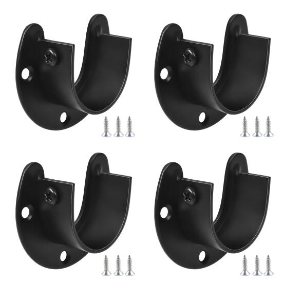 1/4/8Pcs Stainless Steel Closet Rod Holders Strong Load-bearing