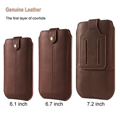Echte leren riemclip mobiele telefoonhoes heren heuptas voor iPhone 16 15 Pro Samsung Galaxy S24 S23 Xiaomi Redmi 13 12 Google 9 holster pouch cover