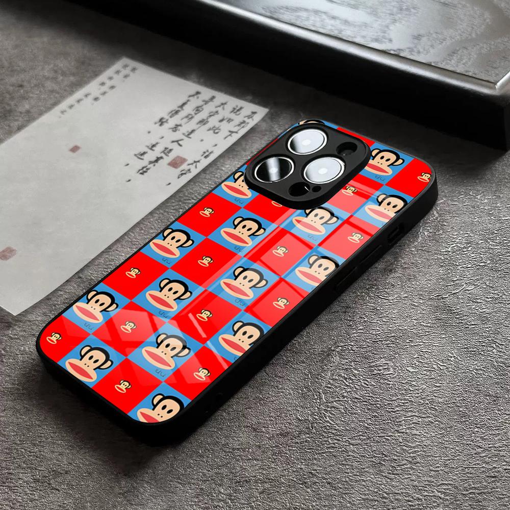 P-Paul F-Frank Phone Case For IPhone 15 Pro Max 14 Pro 12 11 13 Mini X XR XS 16 Plus SE Tempered Glass Back Cover