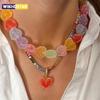 New Colorful Love Candy Resin Necklace, Cute Love Candy, Niche Design, Collarbone Chain Women's Gift Necklace