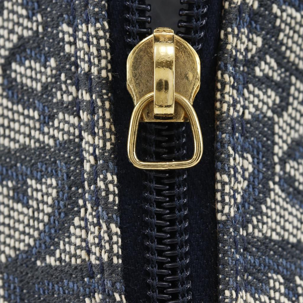 Dior Double saddle Handbag Trotter Navy blue canvas Women Used