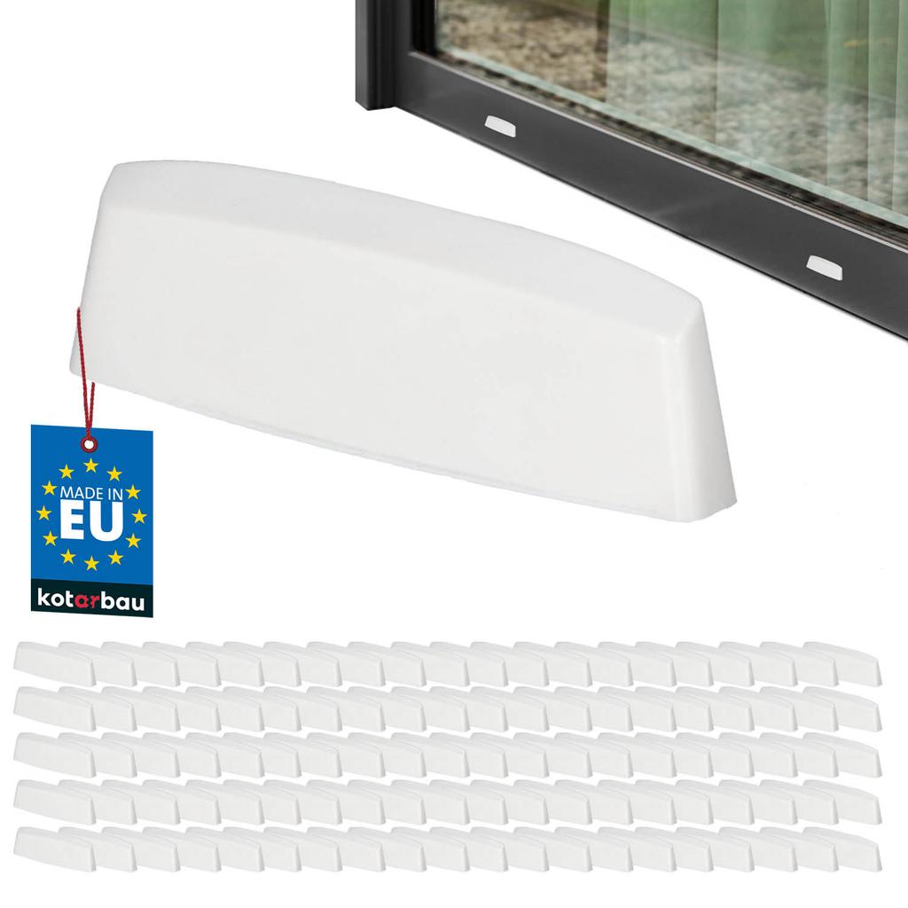 Drainage Cap for PVC Windows, White Cover, 36 mm, Set of 100 PCS