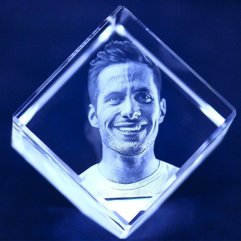 Custom Photo Candle Holder Glass Crystal Laser Engraving 3D Figure Photo Pet Photos Personalized Printing Eternity Souvenir Gift