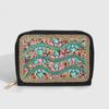 Bohemian Style PU Zipper Card Holder & Coin Purse with Butterfly and Flower Design