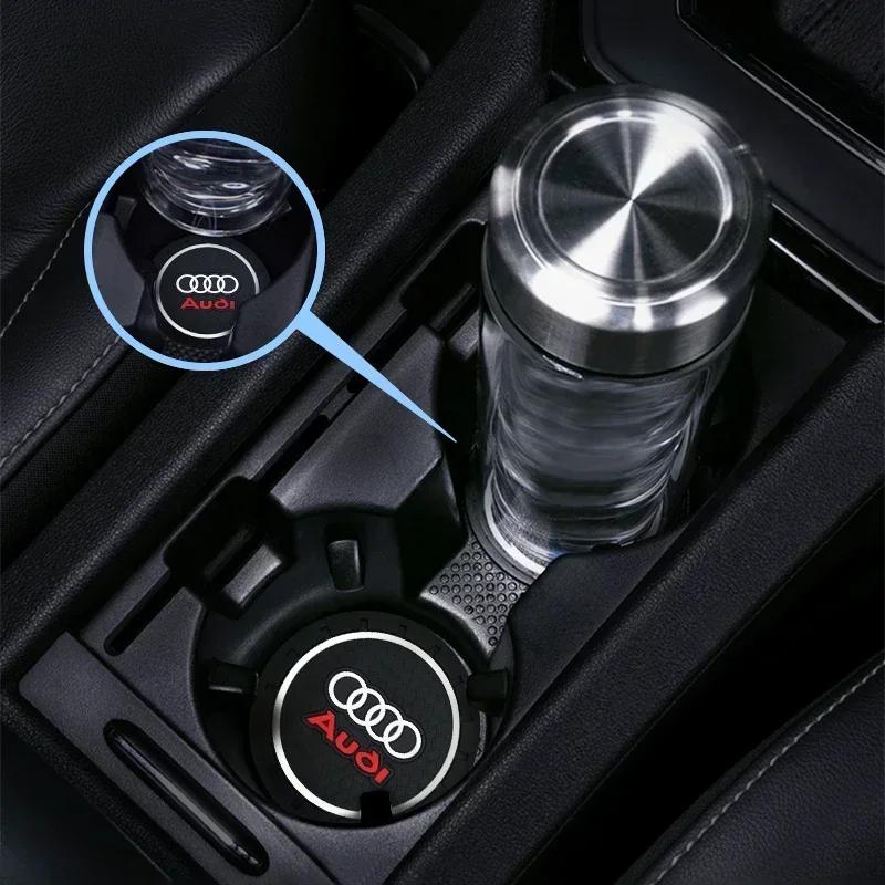 Car Anti-slip cup holder mat set For q2 A3 A4 B5 B6 A3 8P 8V 8L A5 A6 C6 C5 A1 A7 A8 Q2 Q3 TT RS3 RS4 Car Styling Accessories