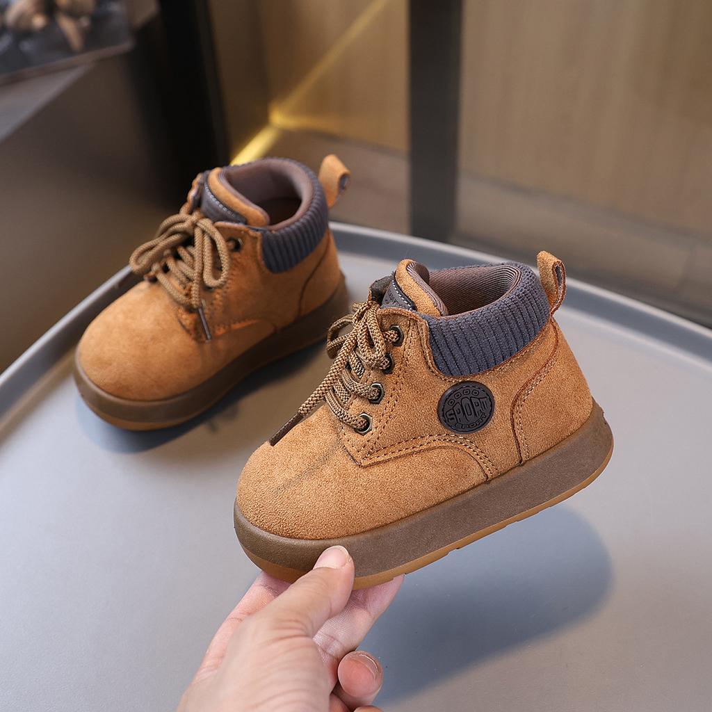Children's short boots 2025 autumn new boys British style Martin boots girls retro leather boots baby fashion single boots
