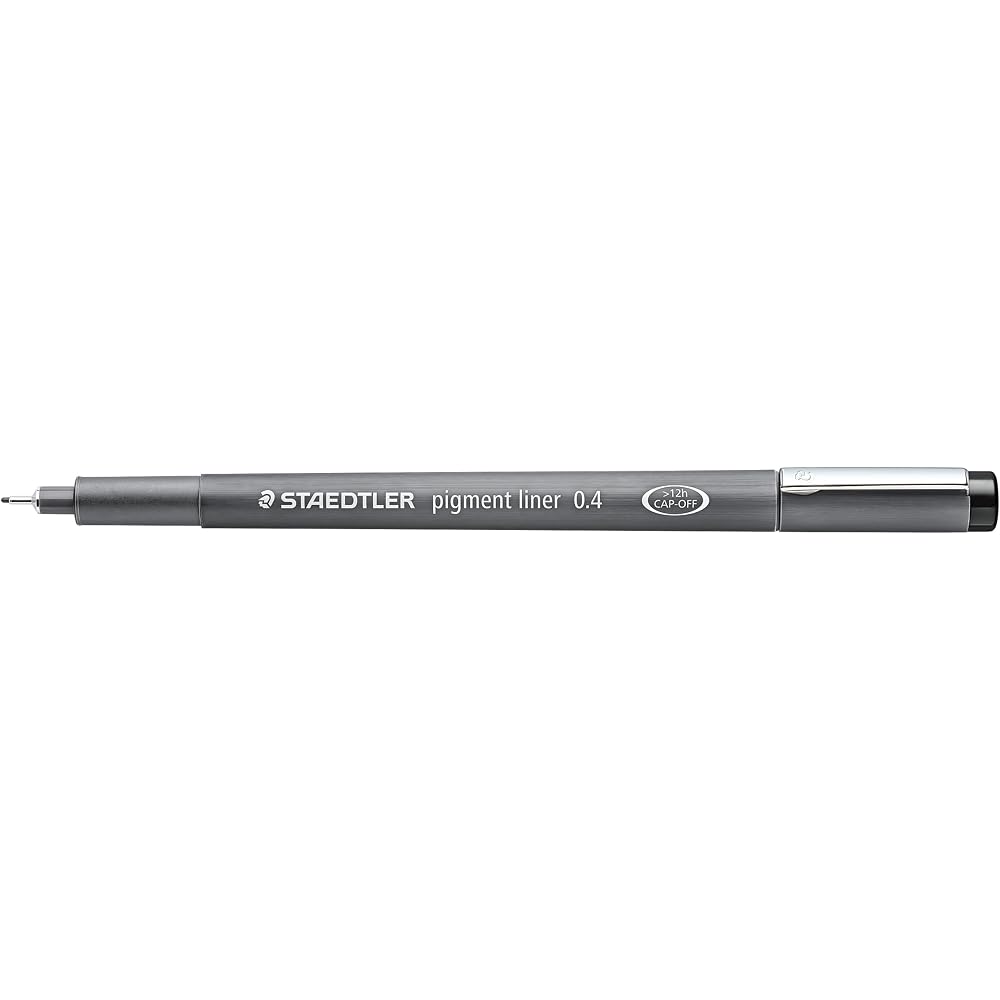 STAEDTLER (STAEDTLER) Caneta Tinta Pigmento Liner à Base de Água, Preto, 0,4 mm, 10 Peças, 308 04-9