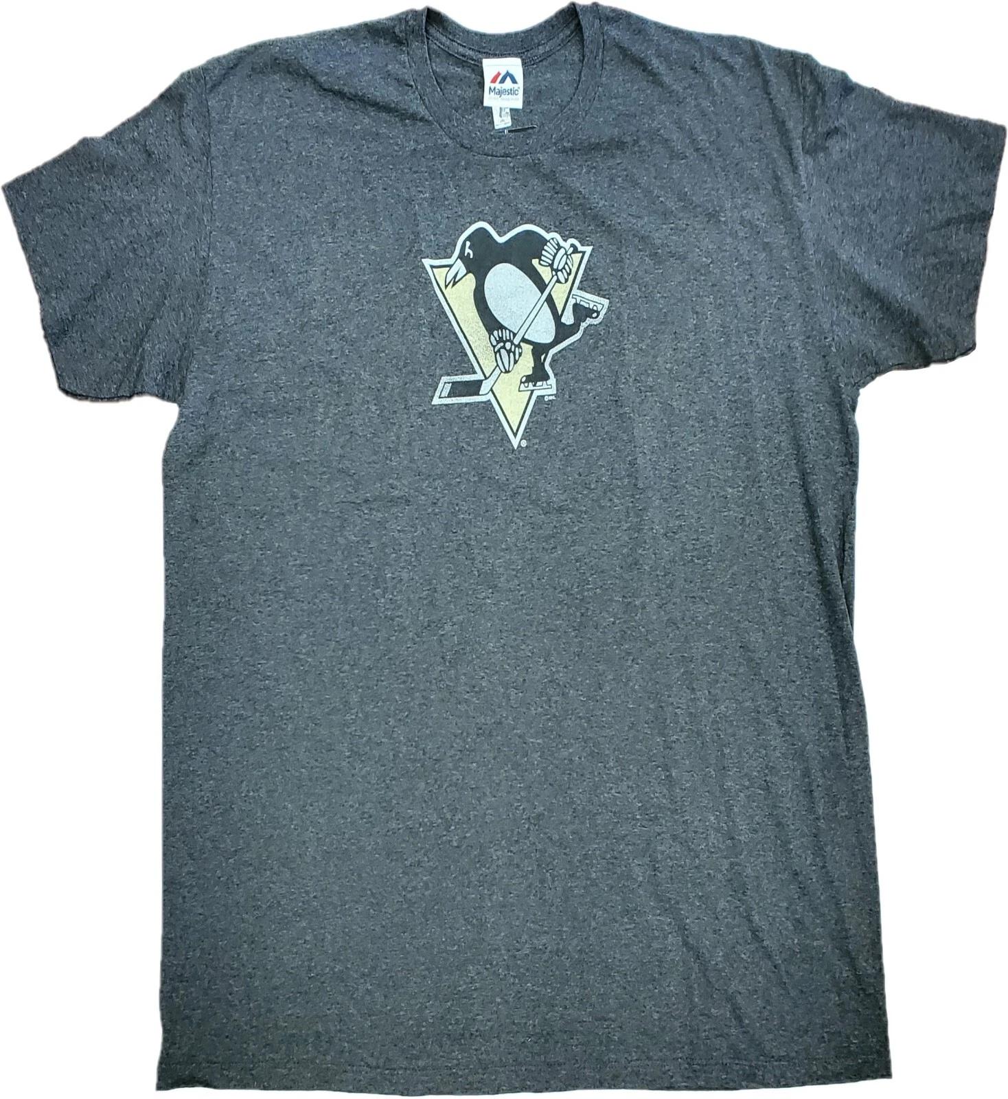 Pittsburgh Penguins Men s Charcoal Raise The Level T shirt by Majestic 2XL