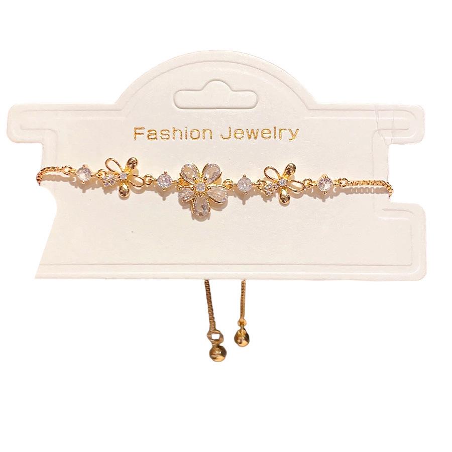 Zirkonia Blumen-Durchbruch-Anhängerarmband - Luxuriöser & Vielseitiger Schmuck für Lässige Eleganz