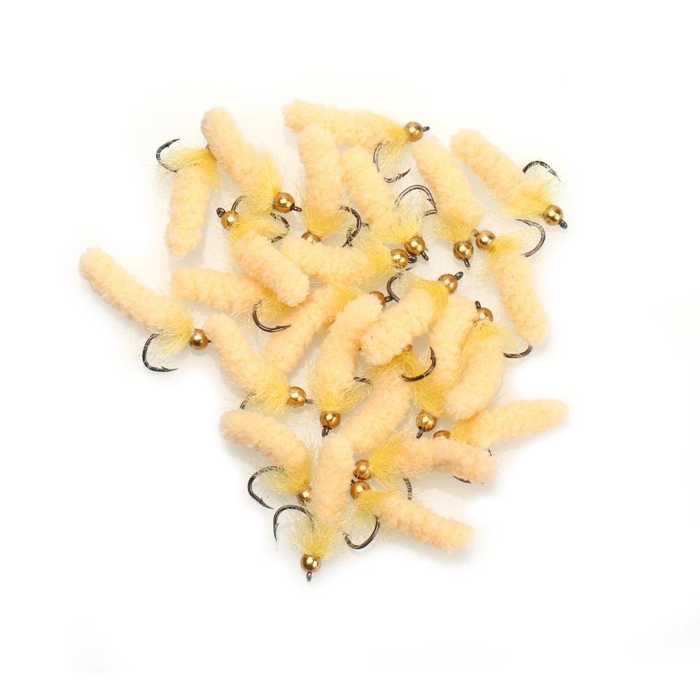 7# Brass Bead Head Mop Fly Trout Bass Grayling Crappie Blue Gill Perch Steelhead Fly Fishing Flies Lure Bait