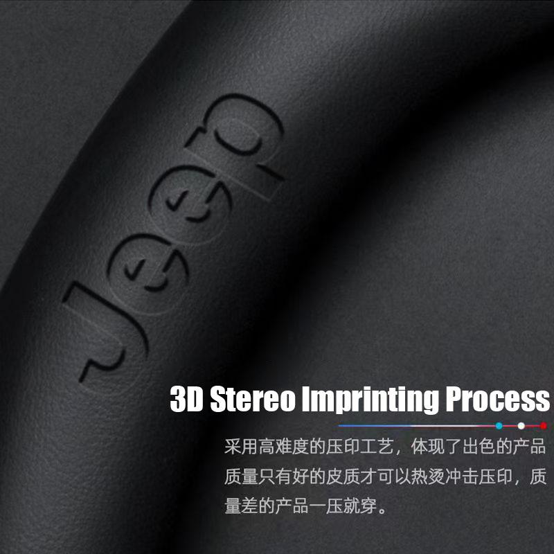 Car Steering Wheel Cover Anti-slip Napa Leather  Steering Covers For Jeep Grand Cherokee Wrangler JK Gladiator Compass Renegade