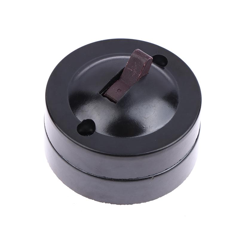 Toggle Switch Single-Control Lamp Switch Round Surface Mounted Wall Light Switch Old-Fashioned 6A Button Switch For Home Decor