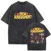 Gewaschenes T-Shirt Dungeon Crawler Carl Spiel Fans T-Shirts Herren Damen Kurzarm Tees